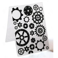 3d embossing folder beautiful gears background embossing template diy new scrapbooking paper craft card make decoration supplies
