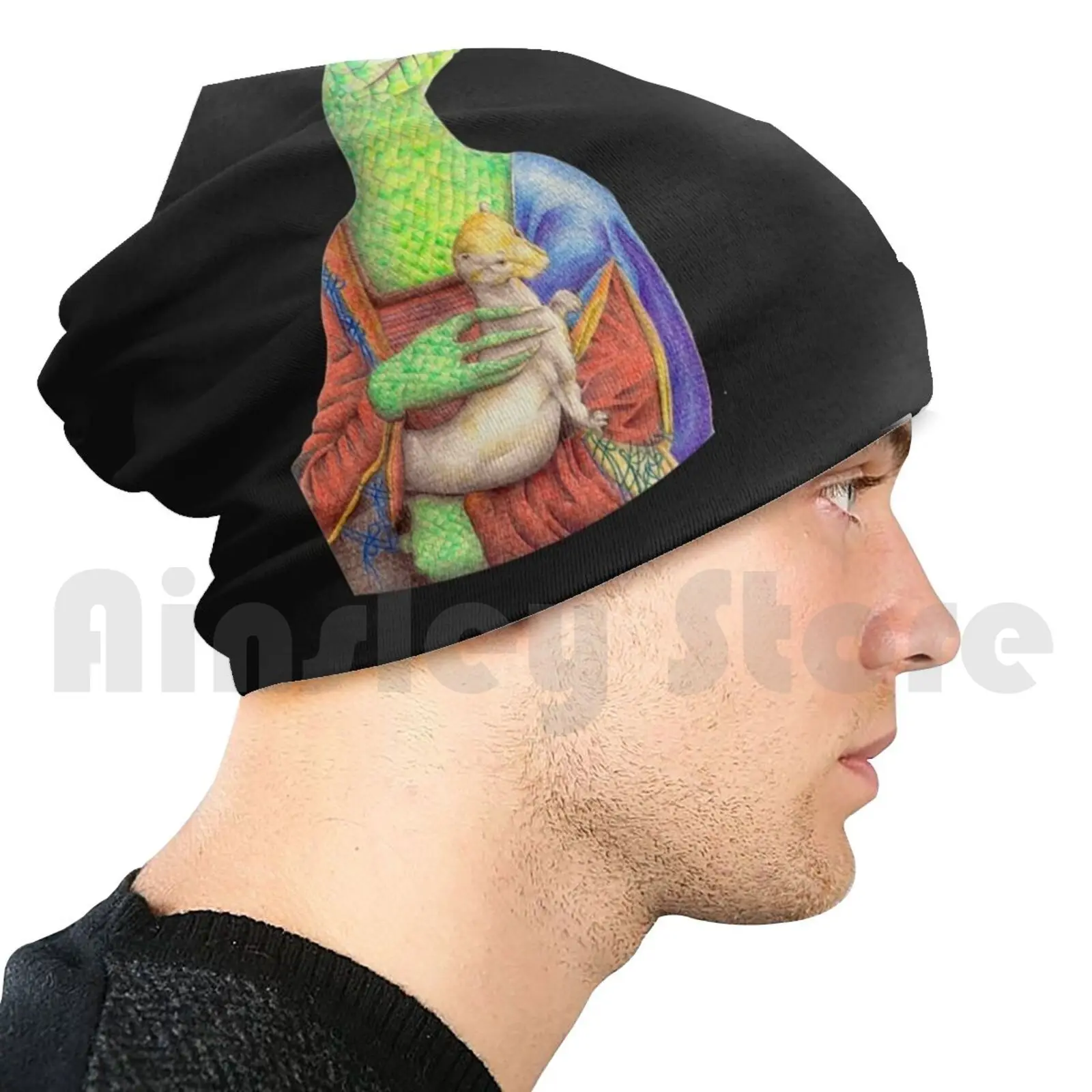 Облегающие шапки злых леди Эрмина вязаная шапка хип-хоп змея давичи да Винчи