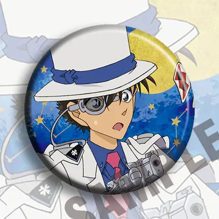 1 шт. 58 мм Детектив Конан чехол закрытый Kaitou Kiddo брошь значки круглые булавки