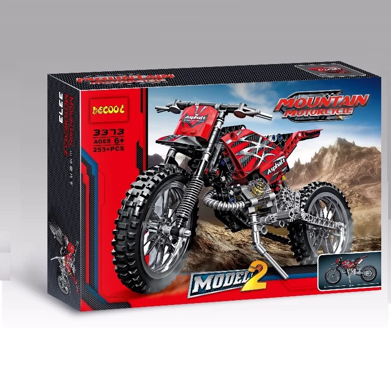 Горный мотоцикл (2 модели) строительные блоки кирпичи Decool 3373 253 шт подарки