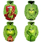 Новое поступление 2020, толстовка Grinch, уличная одежда в стиле хип-хоп, пальто с капюшоном, Мужская модная повседневная толстовка в стиле Харадзюку, забавные мужские толстовки Moletom