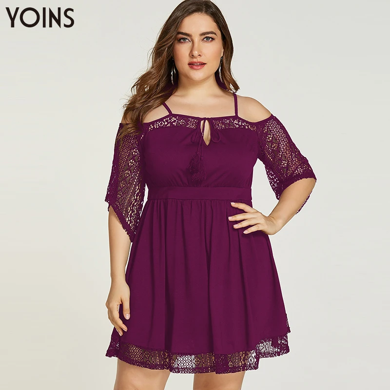 YOINS 2020 весеннее зимнее женское платье элегантное плюс размер на бретельках