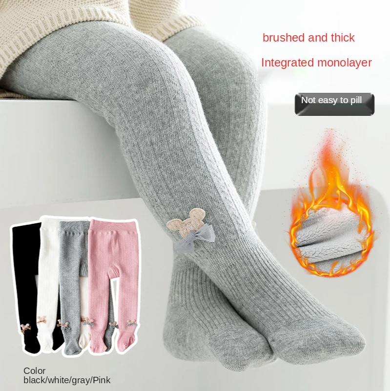 

Осень/Зима 2020, плюшевые и утепленные детские колготки, детские колготки, Мультяшные носки для девочек с Микки