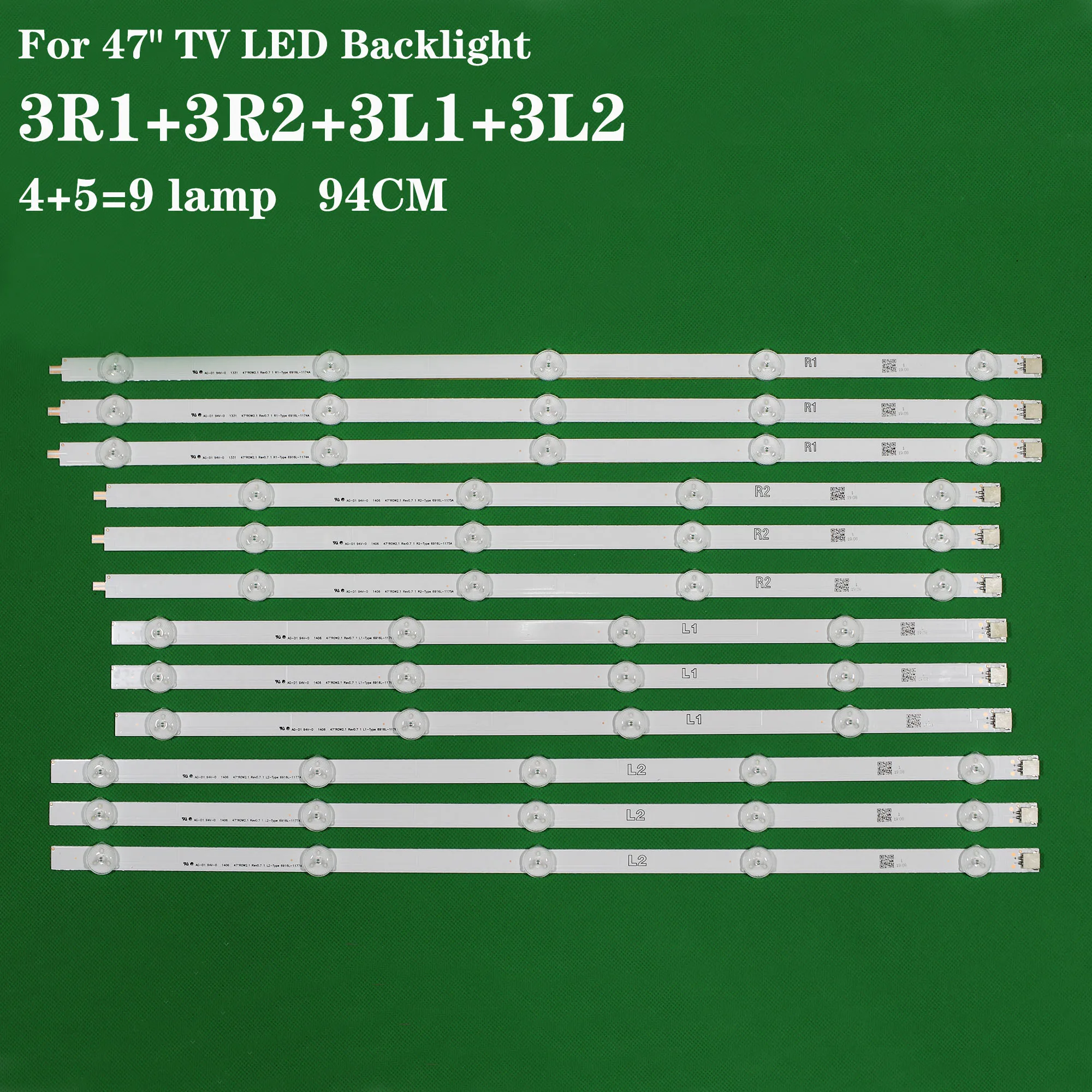 Комплект 12 шт. сменный светодиодный фонарь для LG 47LN 47LA LC470DUE 6916L 1174A 1175A 1176A 1177A 1259A 1260A