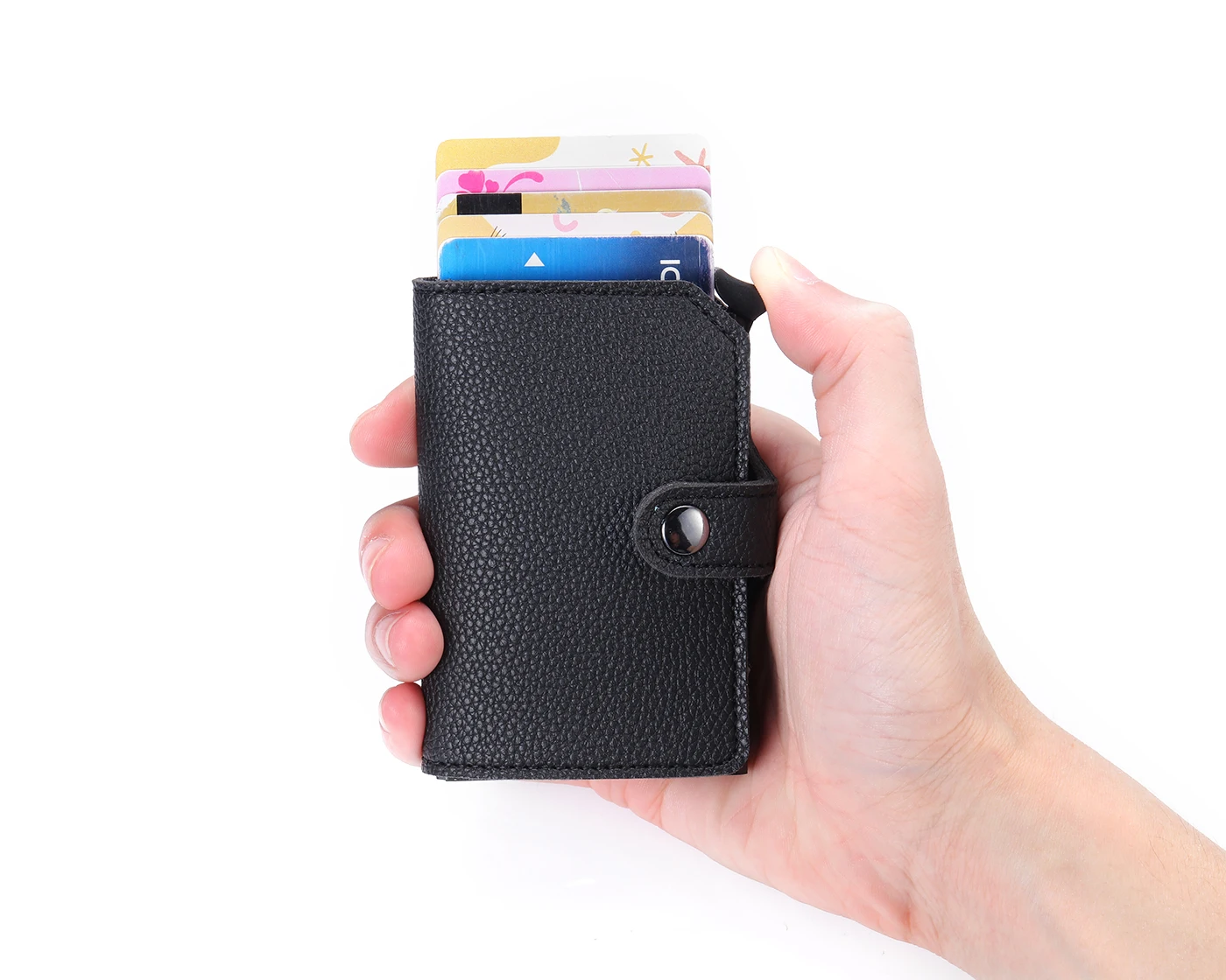 Bycobecy Rfid новая кнопка Блокировка защита для мужчин кредитный держатель карт из