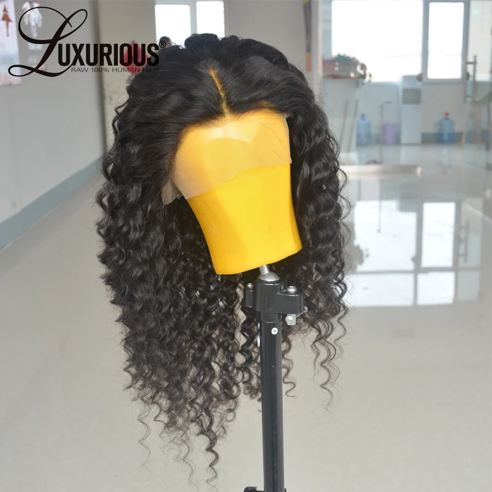 Glueless 13*6 дюймов кружевные передние человеческие волосы парики с детскими волосами бразильские волосы remy глубокая волна человеческие волосы парик предварительно выщипанные волосы