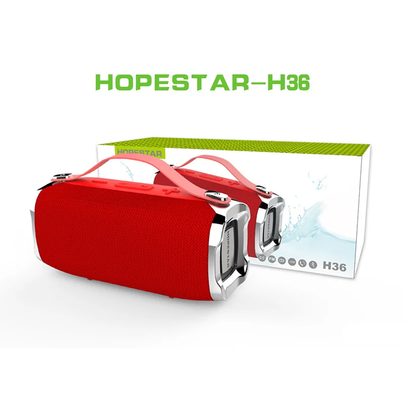 Red HOPESTAR H36 портативный открытый Bluetooth динамик IPX6 Водонепроницаемый супер бас сабвуфер 18650 Беспроводная колонка коробка музыкальный плеер - Цвет: Red