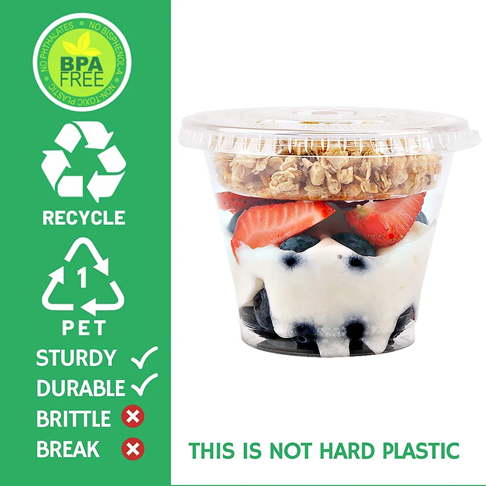 Прозрачный одноразовый пластиковый стаканчик с плоской крышкой 300 мл детский