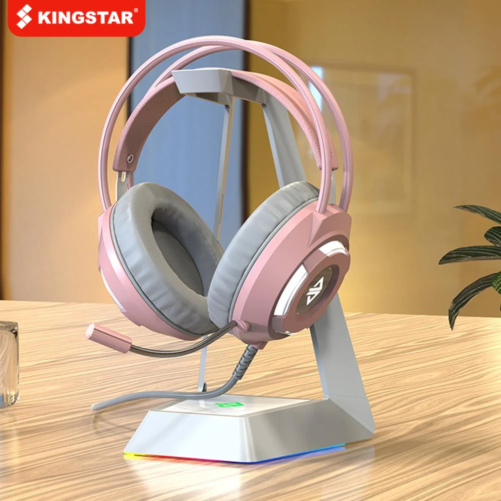 

Pink Gaming Headset AX120 Over-ear Headphones Wired Game Earphones with Microphone 7.1 Deep Bass Stereo for PS4 Xbox PC