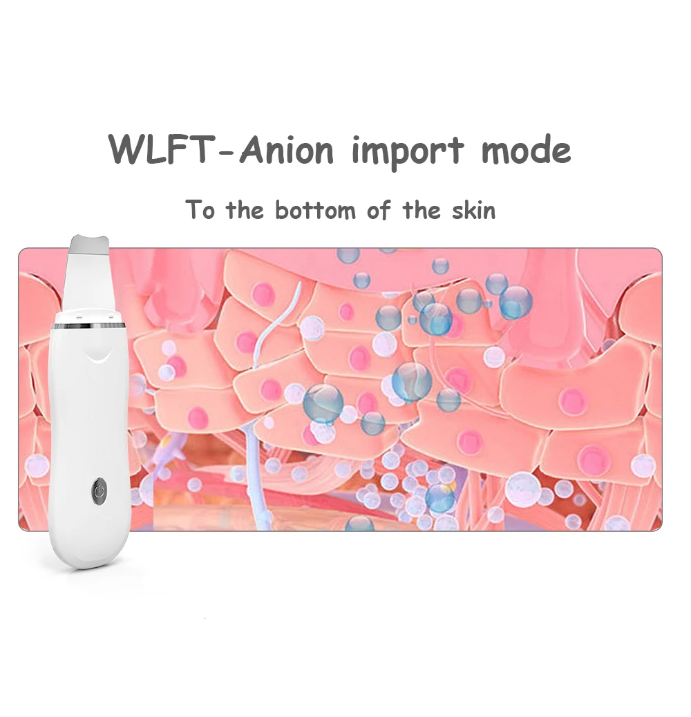 

Professional Ultrasonic Ion Cleansing Blackhead Massage Skin Scrubber Peeling Shovel Facial Pore Cleaner Machine