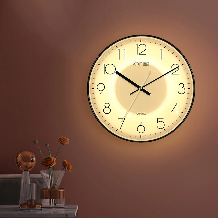 Светящиеся современные настенные часы скандинавские простые креативные круглые