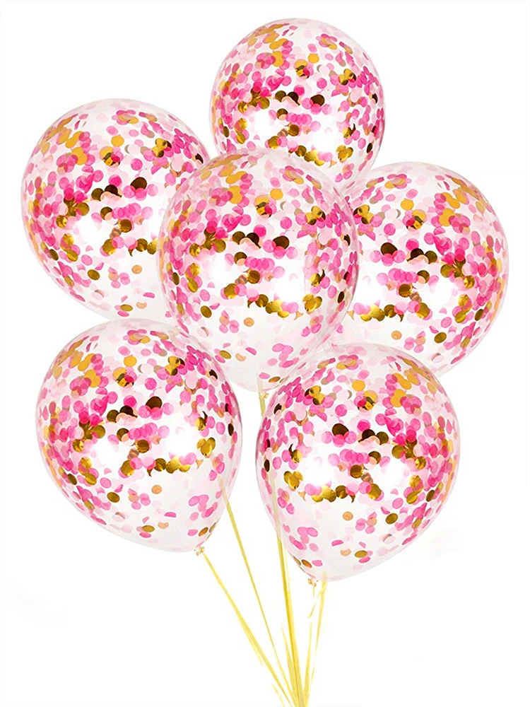 

10pcs Confetti Balloon Wedding Birthday Party Balloons Decoration Gold Foil Balloon Transparent Latex Ball Baby Shower Ballon