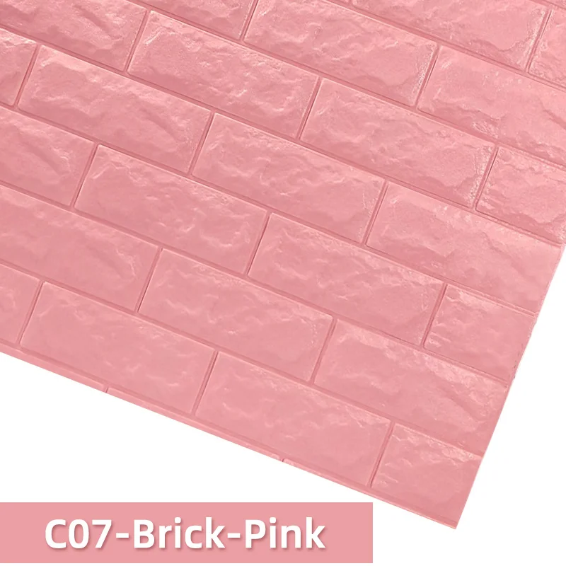 C07-Brick-Pink Kaguyahime 3D обои кирпич DIY самоклеющиеся наклейки s Декор обои для гостиной Детская комната Кухня водонепроницаемый стикер - Цвет: C07-Brick-Pink