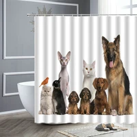 funny animal shower curtains cartoons cat dog pattern bathroom curtain home decor waterproof bath accessories bathtub screen