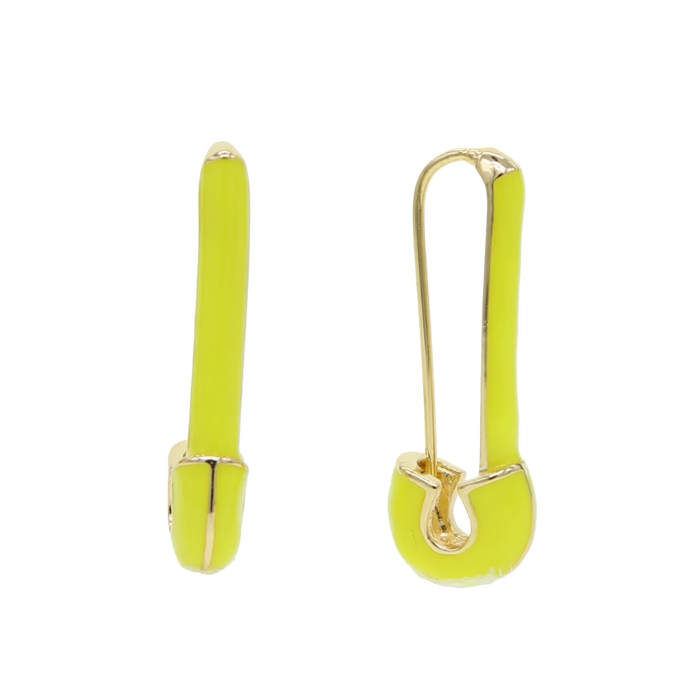 Женские серьги гвоздики с эмалью розовые зеленые и желтые разноцветной