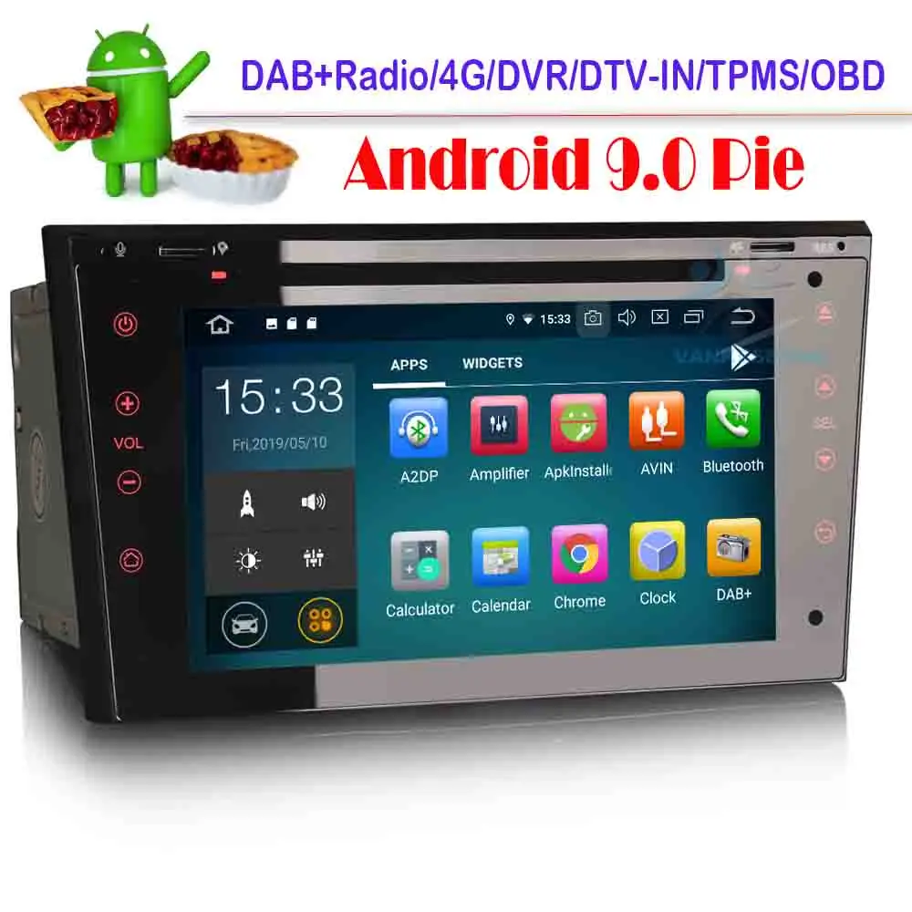 Восьмиядерный Android 9 0 Авторадио автомобильный gps навигационный плеер OBD Sat Nav DAB +