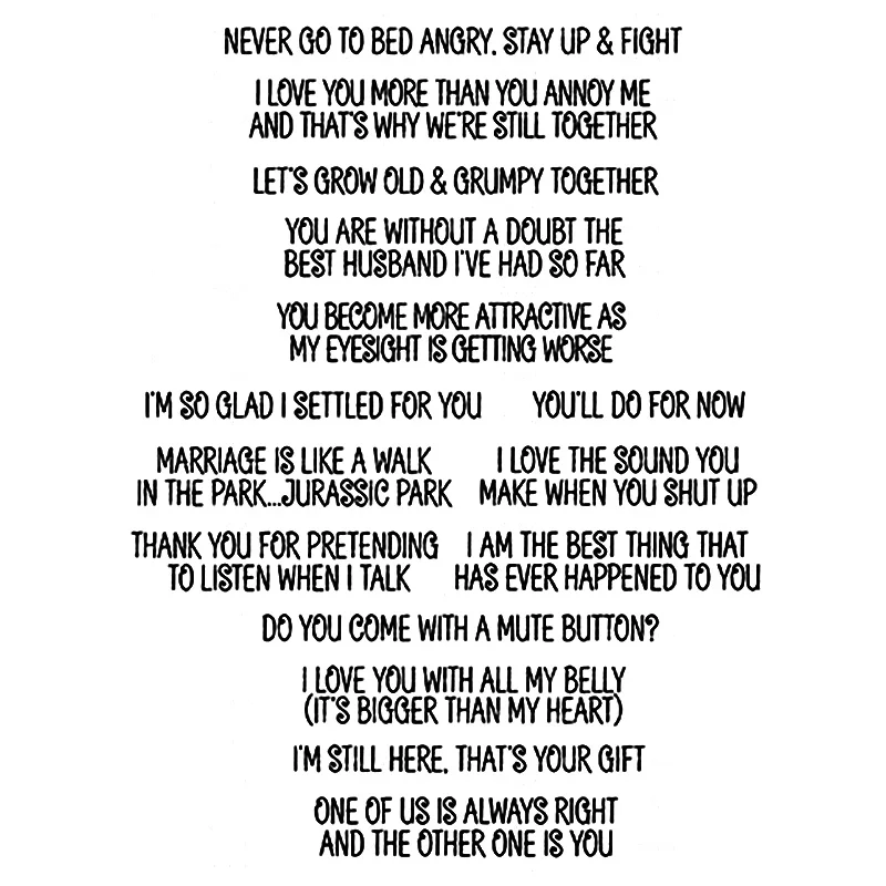 Набор прозрачных штампов для скрапбукинга надписей никогда не ложиться спать |