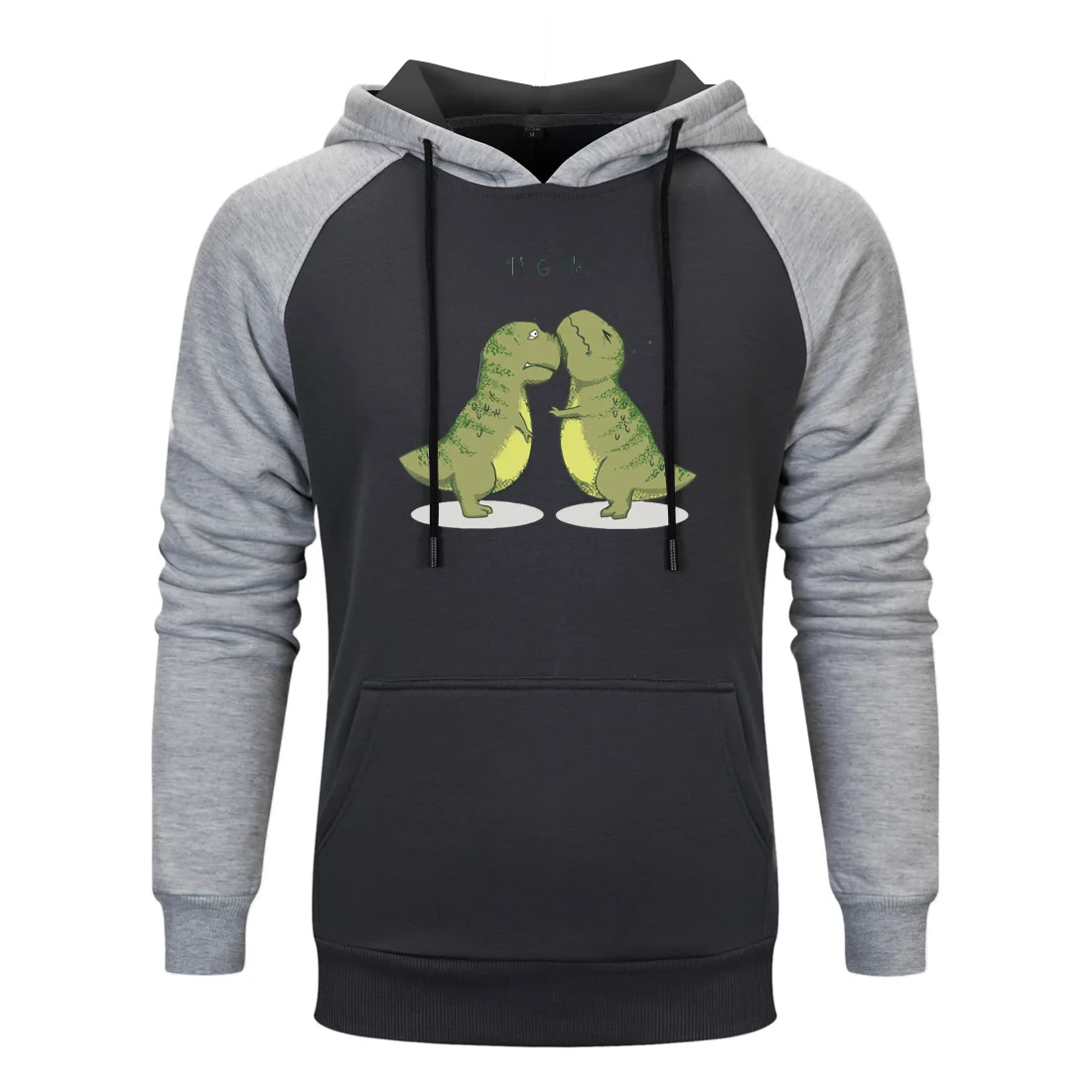

Толстовки с принтом динозавра из мультфильма, мужские повседневные пуловеры с капюшоном, флисовый уличная одежда в стиле хип-хоп, спортивны...