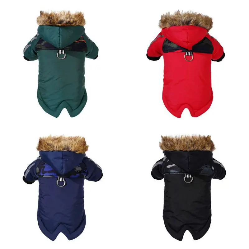 Winter Dog Jacket Hooded Coat Thicken Warm Puppy Dog Outfit With Hood Clothes For Small Larger Dog Daily Apparel Pet Product