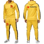 Лидер продаж, Мужская толстовка Takata с напечатанным логотипом, повседневный комплект из 2 предметов