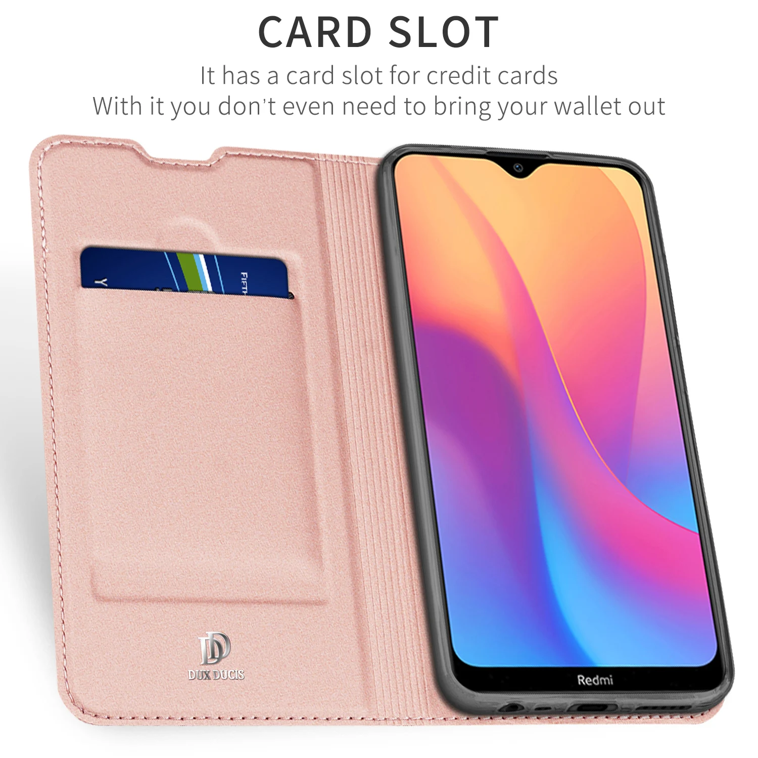 Чехол книжка для Xiaomi mi Red 8A держатель карт кошелек подставка чехол из