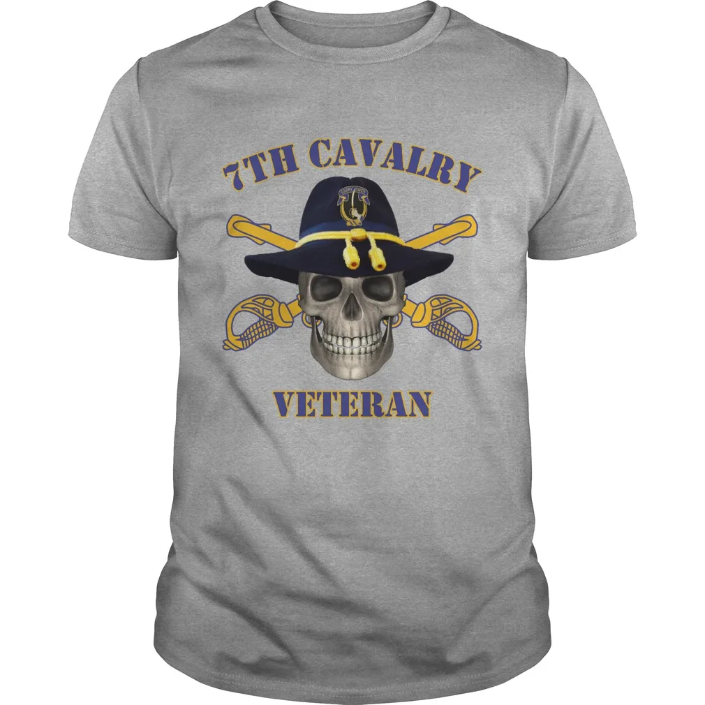 7th конного полка армейской части седьмого конной футболка ветерана. Летняя
