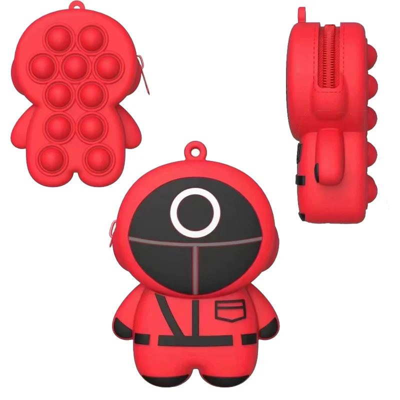 

Креативная игра кальмар popi с простыми яркостями, игрушки-антистресс с пузырьками, детская игрушка, брелок-бумажник Popis