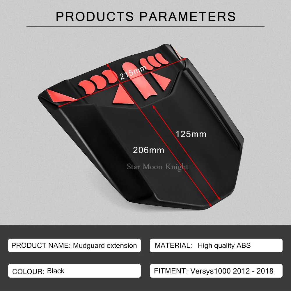 

Motorcycle Accessories Rear Mudguard Fender Rear Extender Hugger Extension For KAWASAKI VERSYS 1000 Versys1000 2012 - 2018