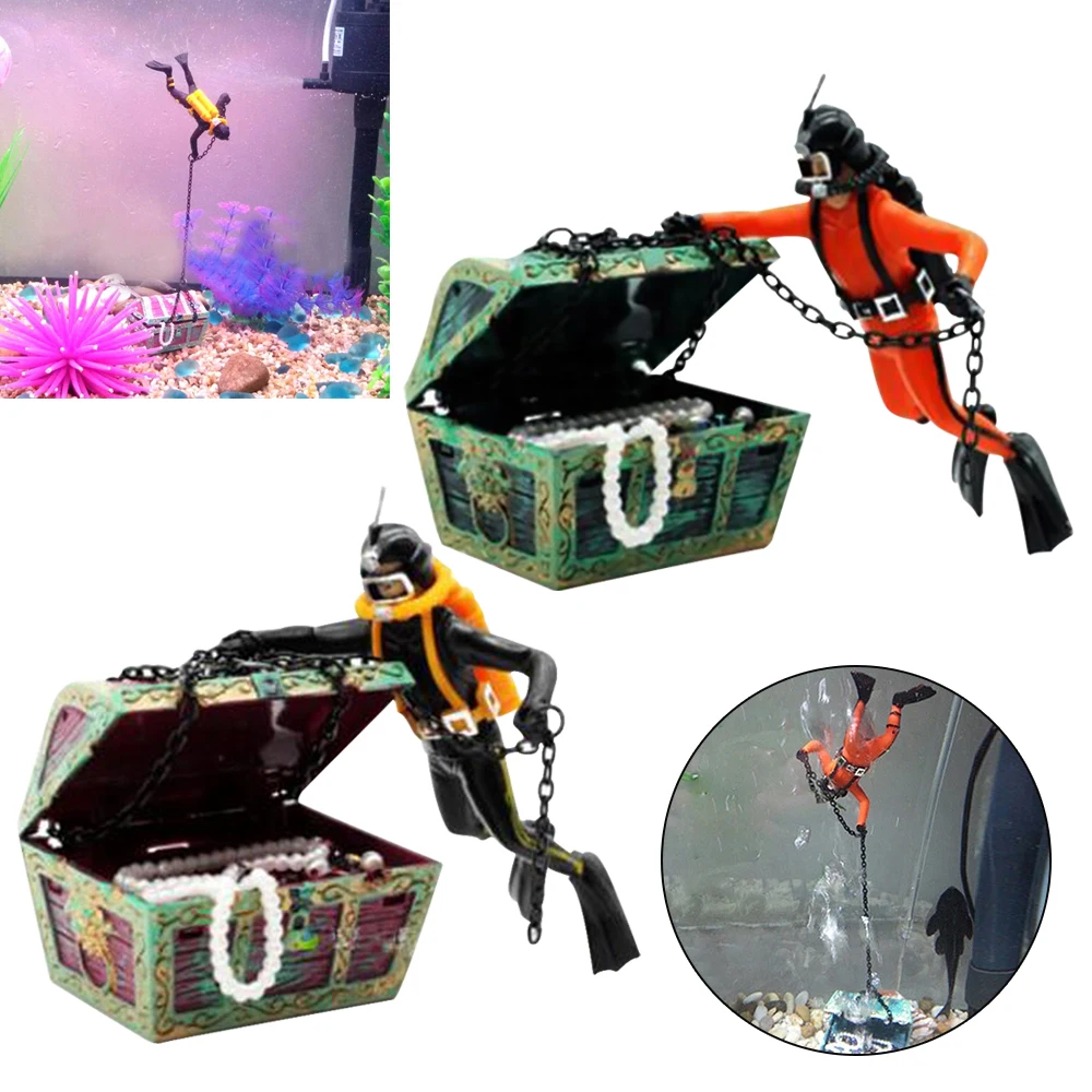 1 шт Новинка Уникальный дизайн Охотник за сокровищами Diver фигурку аквариум