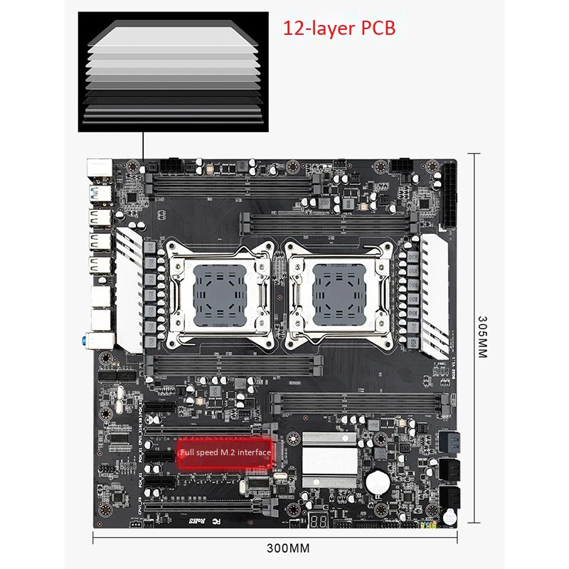 PPYY JINGSHA X79 S8 E ATX двойной Процессор LGA2011 материнская плата Поддержка для