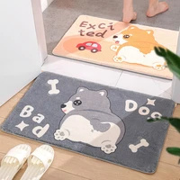 cartoon animals cute corgi ass soft mats rugs home entrance carpet bedroom toilet bathroom door absorbent non slip foot pad