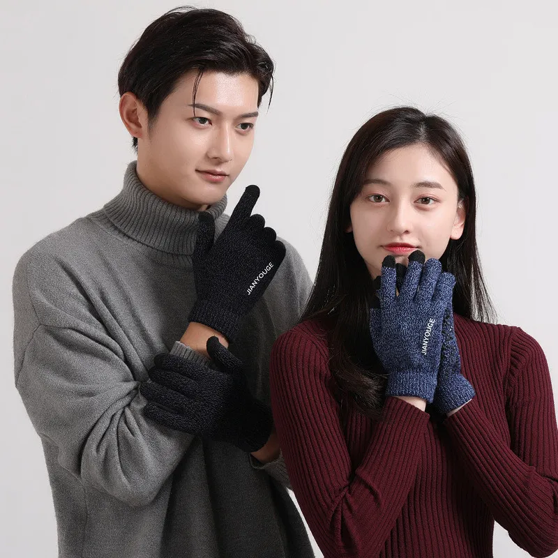 

New Autumn Winter Ladies And Men Touch-screen Gloves Warm Knitting Outdoor Antifreeze Students Magic Finger Gloves Wholesale