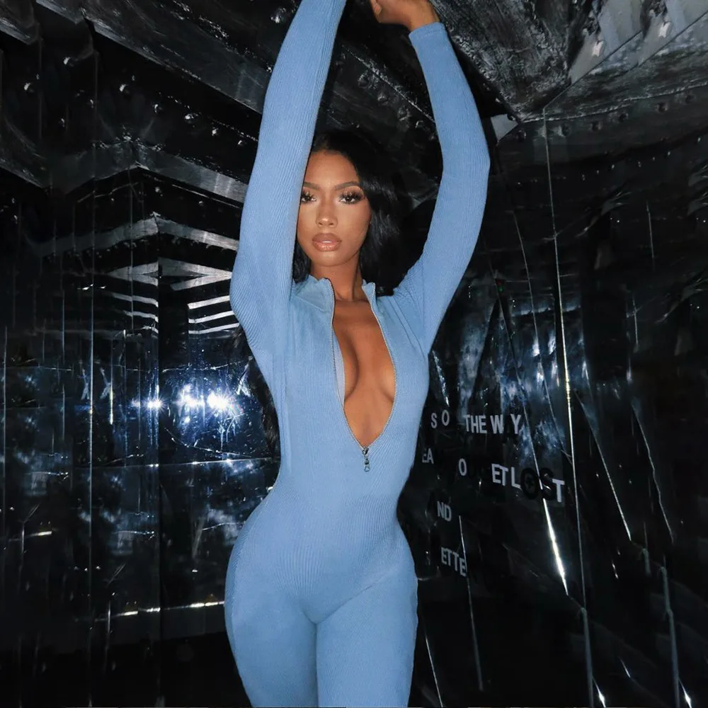 

Женский трикотажный комбинезон с длинным рукавом, облегающий однотонный спортивный комбинезон для фитнеса, Осень-зима 2020