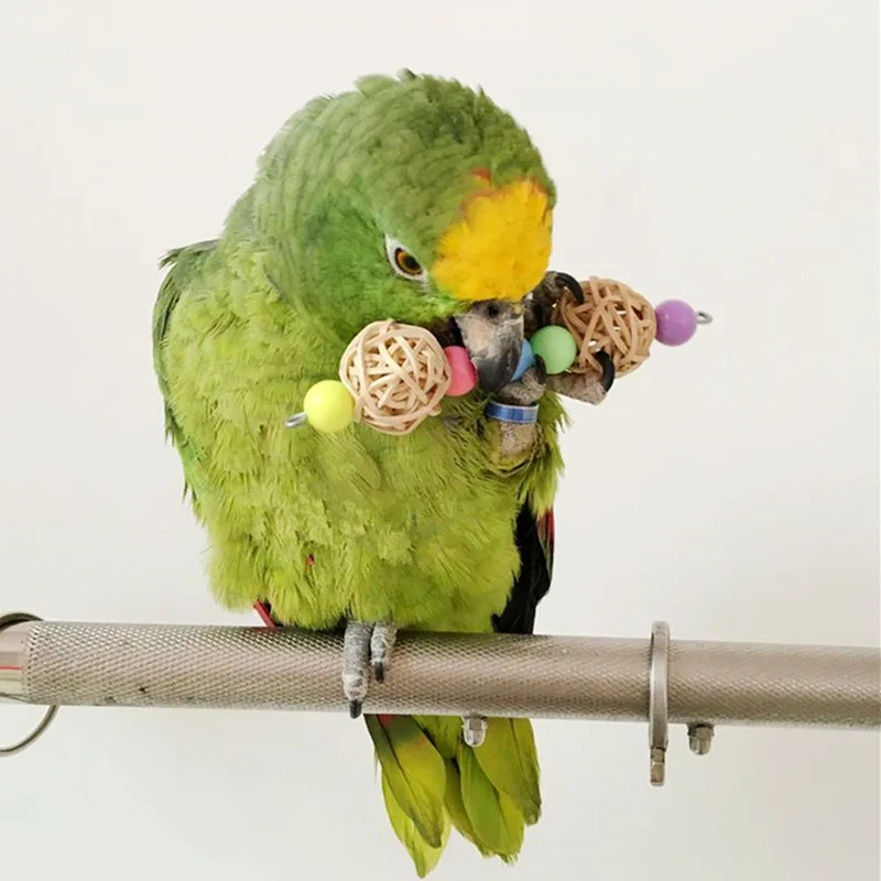1PC Hot multicolor beads bird toys pets parrot ladder Parakeet swing drill rainbow parakeet hamster |