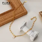 F.I.N.S простой ручной работы пресноводного S925 серебряное ожерелье кулон для женщин, короткая цепочка на ключицы звено цепи ожерелье ювелирные изделия