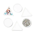 10 шт. круглая треугольная пластиковая Стразы, коробка для ногтевого дизайна, лоток, держатель, контейнер для хранения ювелирных изделий, блестящая чашка, инструмент для маникюра