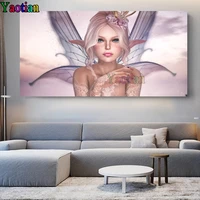 diy diamond painting cartoon butterfly elf girl mosaic cross stitch embroidery diamond round square stones can be mysterious box