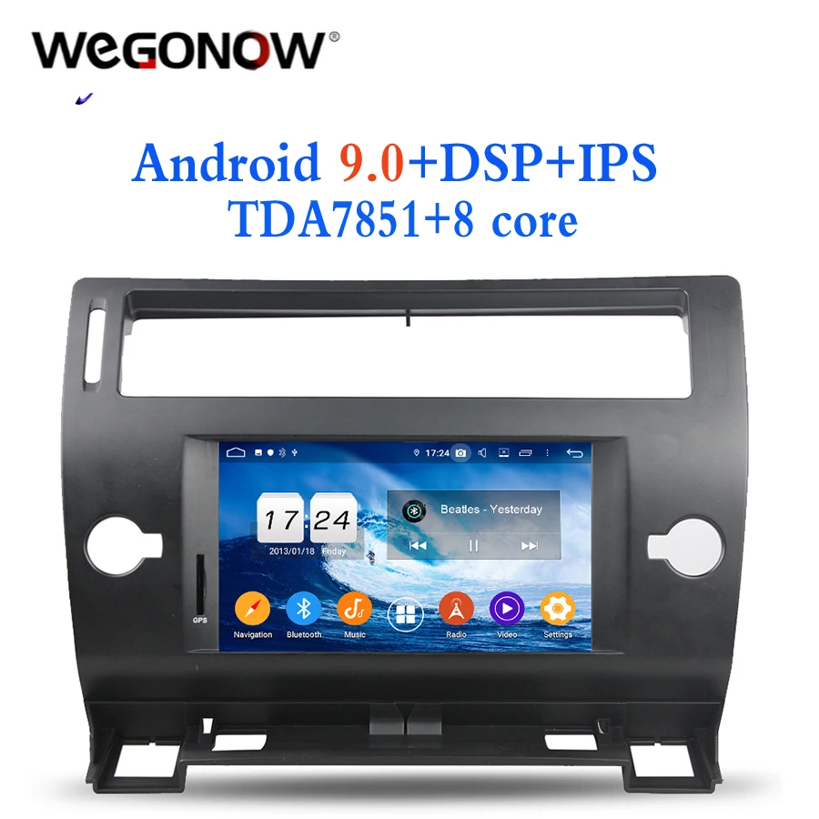 Автомобильный DVD-плеер TDA7851 4 Гб + 32 ГБ IPS Android 9 0 GPS Glonass карта RDS радио Wi-Fi Bluetooth для