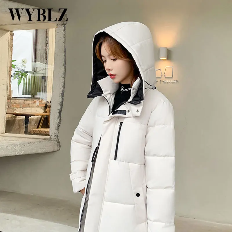 WYBLZ Winter Down Cotton-padded Long Jacket Korean Fashion Women's Coat Windbreaker Jackets Female Thick Warm Down Padded Jacket