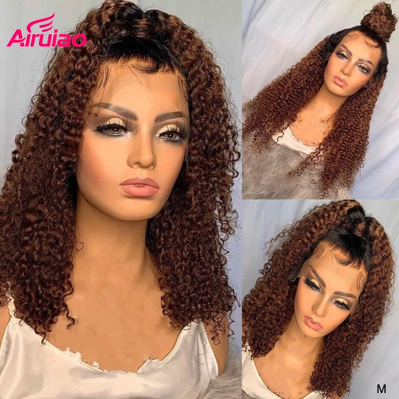 Парик женский Кудрявый с эффектом омбре 130 150|Парик из натуральных волос на