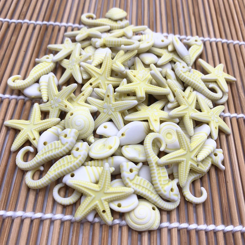 Новинка 20 г раковины морской звезды ракушки смешанные пластиковые бусины с