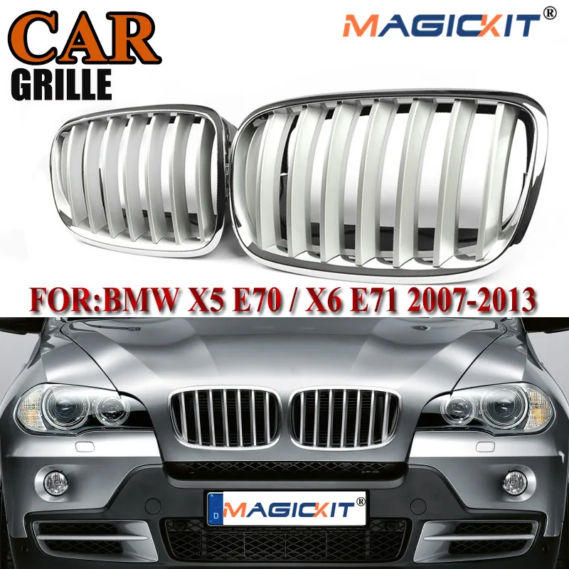 2 шт. Серебристая передняя крышка magikitit спортивный бампер решетка для почек гриль