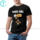 Футболка с изображением померанского шпица, футболка с изображением веселых таблеток, модная футболка с коротким рукавом, потрясающая Хлопковая мужская футболка 4xl