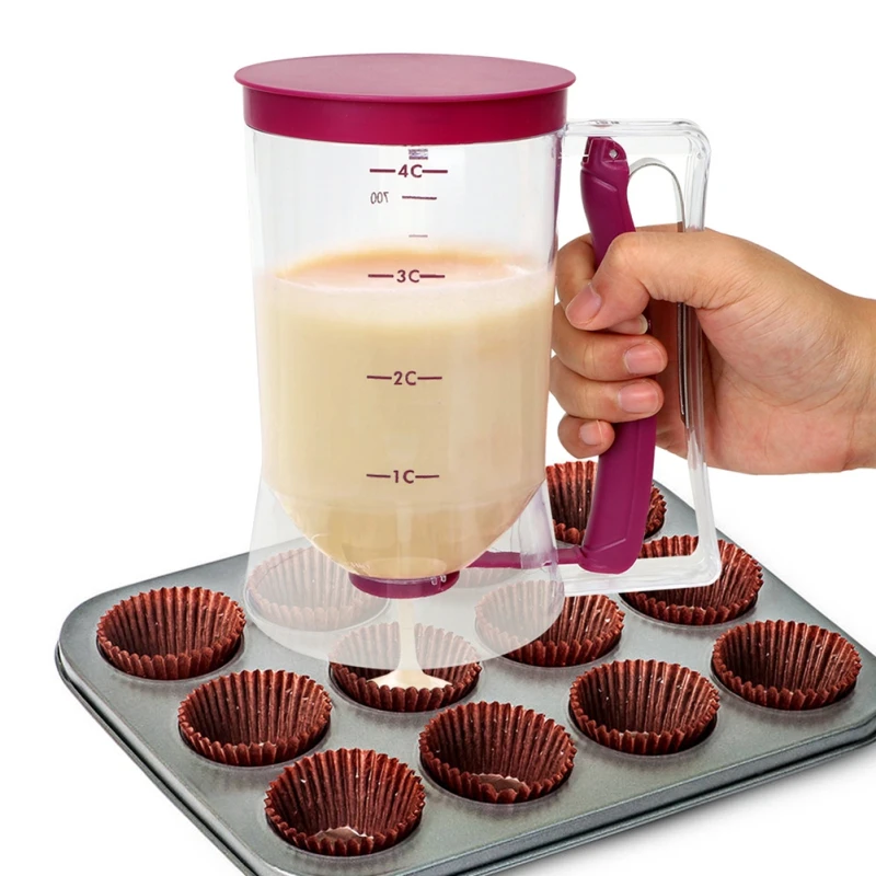 

High quality Kitchen Utensils Cream Separator Batter Dispenser Cupcake Cookies Cake Muffin 900ml Measuring Cup decorate 2021 New
