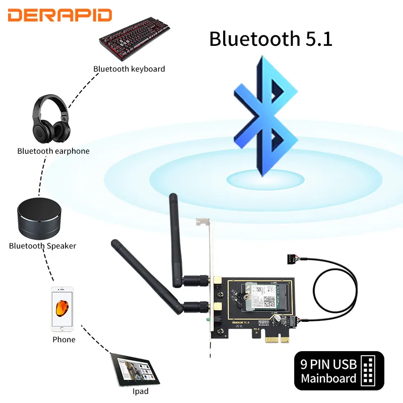 Беспроводная Двухдиапазонная Wi-Fi-карта PCIe 6 3000 Мбит/с Intel AX200 адаптер Bluetooth 5 1