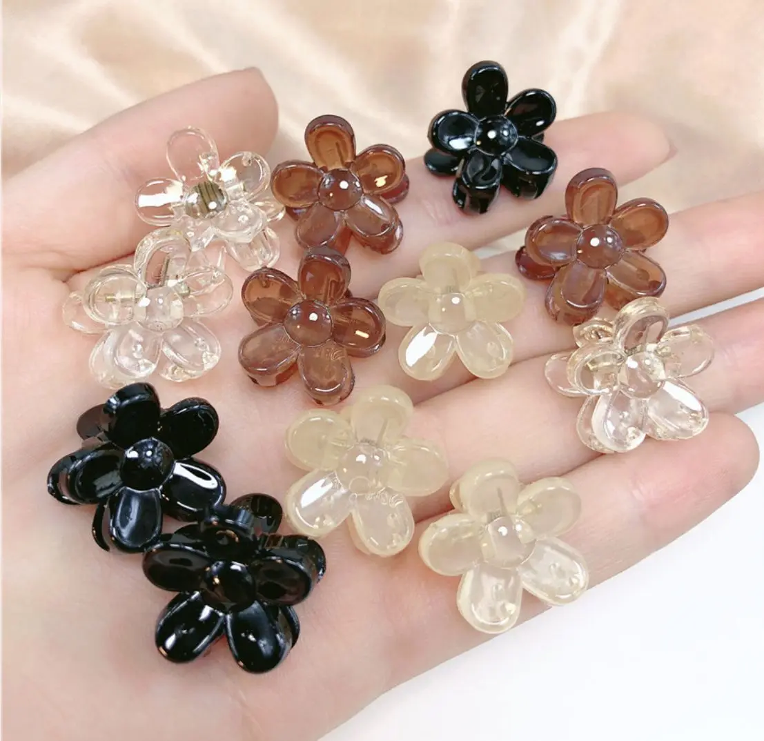 

Mini Flower Hairpins Women Girls Hair Claw Barrettes Hair Crab Clips Styling Braiding Make UP Tool Hair Accessories