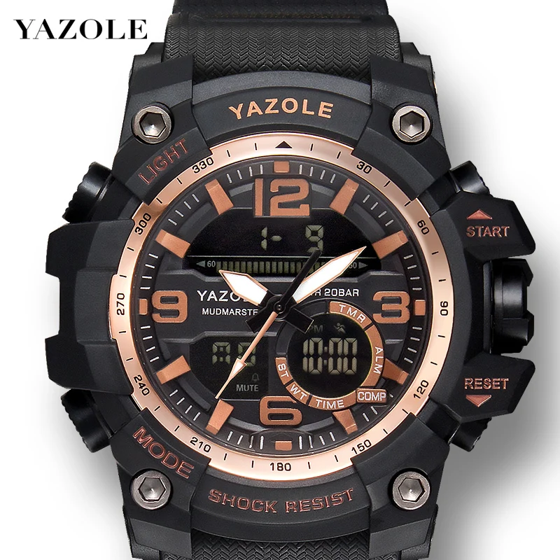 

Top Luxury Brand Sports Chronograph Multi-function Vibration Digital Military Watches YAZOLE Men's Watch Male Clock Reloj Hombre