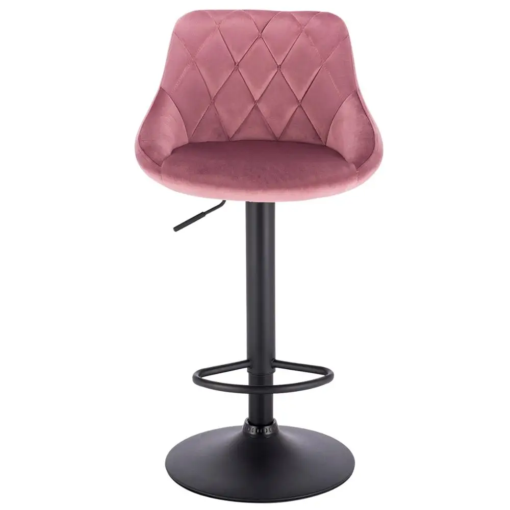 

1PC Height-Adjustable Swivel Bar Chairs Leather/Velvet Rotating Bar Stool Lifting High Stool With Footrest For Bar Home Decor