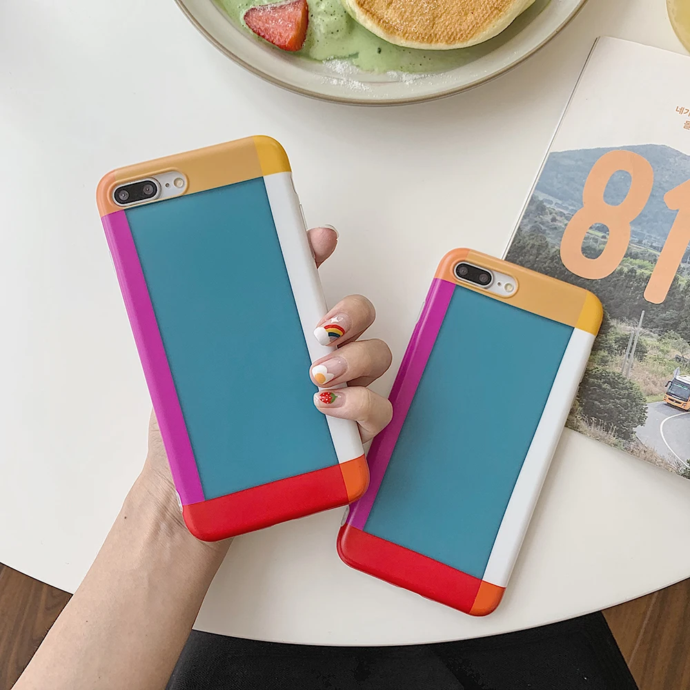 Художественный Контрастный ЦВЕТНОЙ чехол для телефона Iphone XS MAX XR Модный с