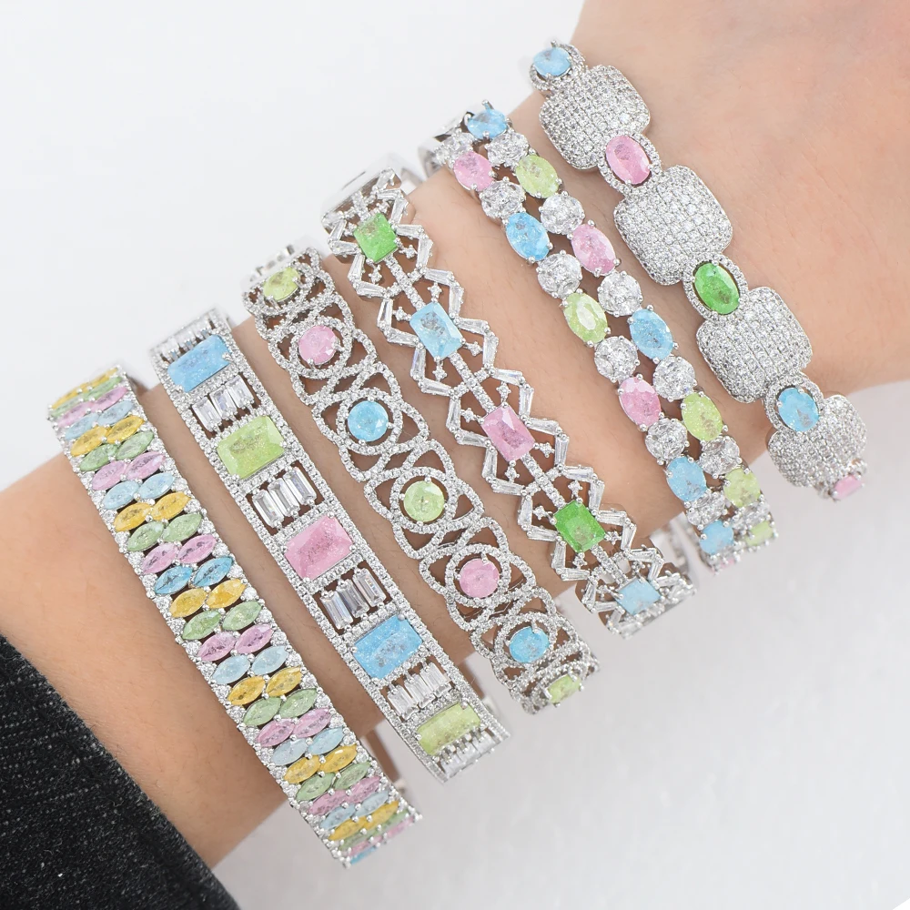 Missvikki роскошный корейский трендовый стиль смешанный Штабелируемый браслет